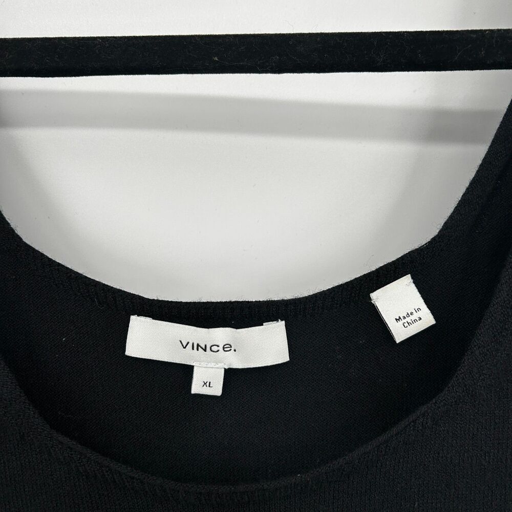 VINCE Women's Basic Black Wool Blend Sleeveless T… - image 4